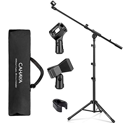 CAHAYA Soporte de Micrófono con Brazo con Dos Pinzas para Microfonos Pie de Micrófono Plegable y Ajustable de 64-158cm para Conciertos Videoconferencias Escenarios CAHAYA Soporte de Micrófono con Brazo con Dos Pinzas para Microfonos Pie de Micrófono Plegable y Ajustable de 64-158cm para Conciertos Videoconferencias Escenarios