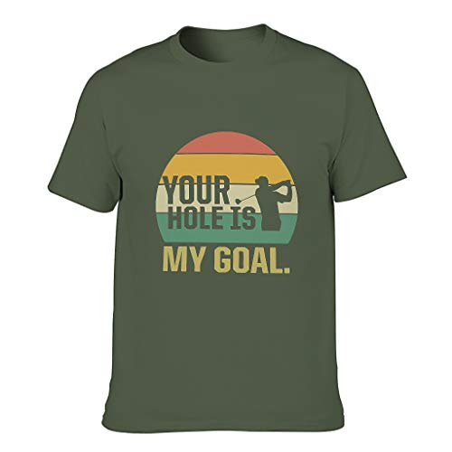 Camiseta de algodón para hombre Golf Your Hole is My Goal - Camiseta casual de verano para golfista