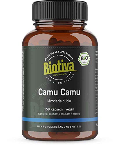 Cápsulas de camu-camu orgánico 150 piezas - 700 mg por cápsula - vitamina C natural - de colección silvestre, sin aditivos, manufacturado en Alemania (DE-ÖKO-005)