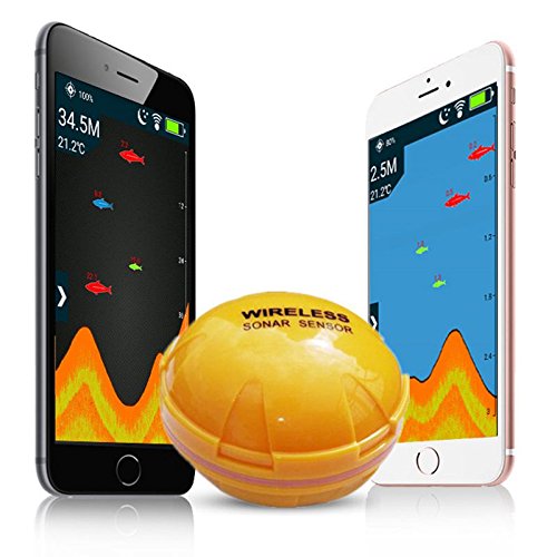 Cikuso buscador de Peces telefono movil Buscador de pez de Sonar inalambrico Deteccion de pez de Lago mar de Profundidad iOS Android App Encontrar Peces ecosonda de Eco de Sonar Inteligente