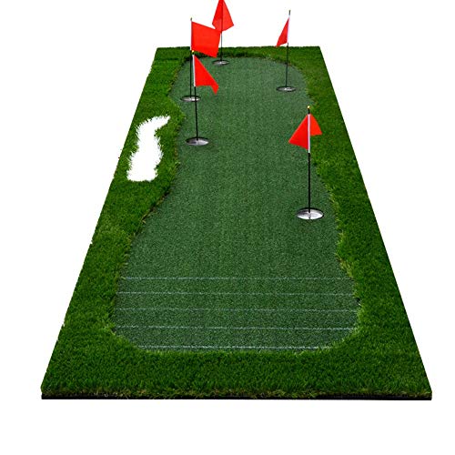Colchoneta de práctica de golf Portátil Golf para interiores / exteriores Green Green Putting System Práctica profesional Putter Estera de entrenamiento Extra larga como si fuera hierba Set de entrena