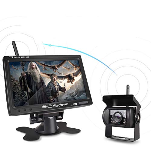 Copia De Seguridad Kit De Monitor De La Cámara, 7'' LCD Vista Posterior Monitor Con IP67 Impermeable Cámara De Visión Nocturna Copia De Seguridad De Visión Trasera, Supoort Conexión De Cable Y De