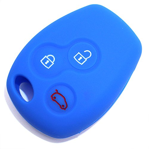 Finest-Folia - Funda de silicona para llave de coche con 3 botones, color azul