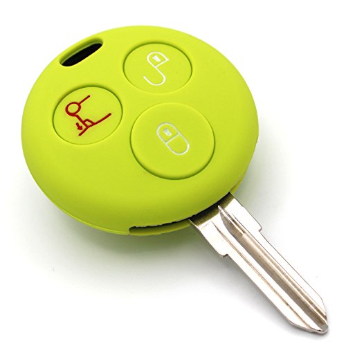 Finest-Folia - Funda de silicona para llave de coche con 3 botones, color verde lima