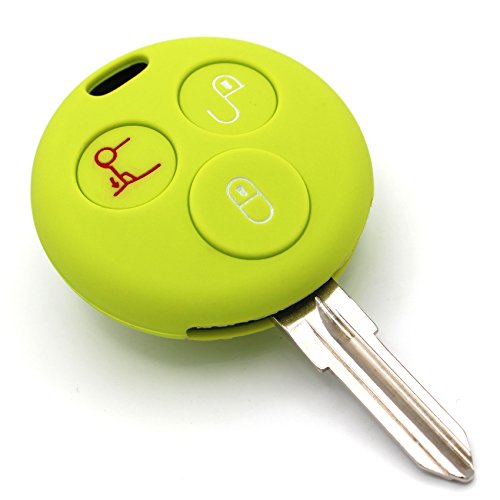 Finest-Folia - Funda de silicona para llave de coche con 3 botones, color verde lima Finest-Folia - Funda de silicona para llave de coche con 3 botones, color verde lima