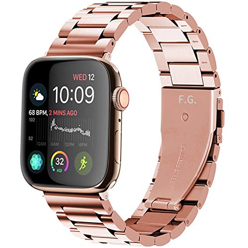 Fullmosa Acero Inoxidable Correa Compatible Apple Watch/iWatch Serie SE, Serie 6, Serie 5, Serie 4, Serie 3, Serie 2, Serie 1, Apple Watch Correa 38mm 42mm 40 mm 44 mm, Oro 38mm/40mm