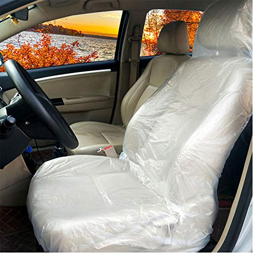 Funda Asiento Coche de Plástico Desechable, 10 Fundas Asientos Coche, Fundas Coche Asientos Impermeable 127 x 75 cm, Transparentes