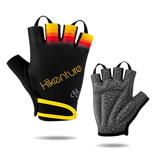 HIKENTURE Guantes de ciclismo para hombre y mujer, para bicicleta de montaña, guantes de media dedo, para bicicleta de carretera, mountain bike, motocross, Downhill, guantes de gel