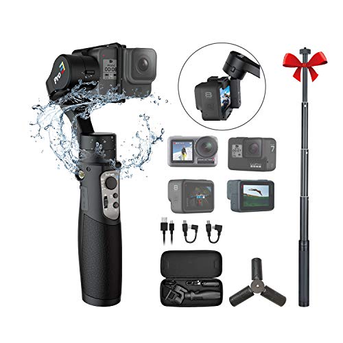 Hohem iSteady Pro 3 Cámaras de acción Gimbal Handheld Gimbal Stabilizer 3 Axis IPX4 Splash Proof Compatible con GoPro Hero 8/7/6/5/4/3, dji OSMO Action, Insta360 One R, Sony RX0 Wi-Fi Conexión rápida