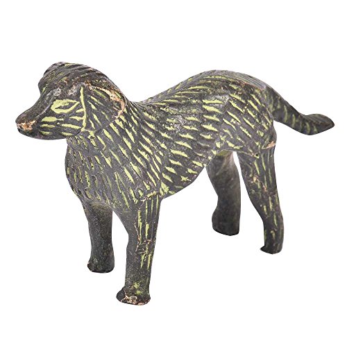 Indianshelf hecho a mano latón figura de perro con pátina smg-