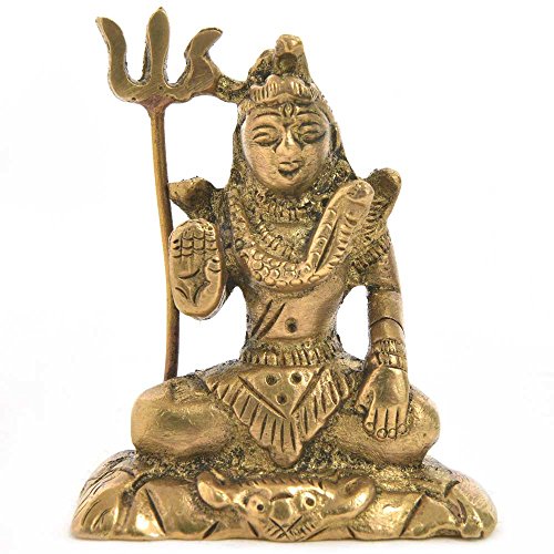 Indianshelf hecho a mano multicolor rústico decorativa de latón Señor Shiva Estatua de meditación nuevo diseño en línea smg-474