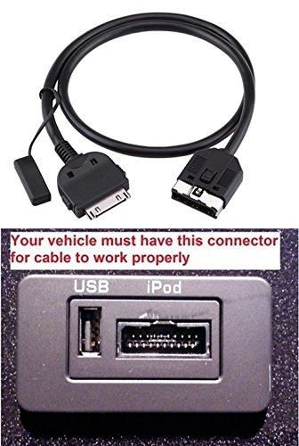 Interfaz de audio para cable auxiliar en el automóvil para Pod Pad iP 4 Conector de 30 pines apto para modelos seleccionados de Range Rover Jaguar (cable para pod)