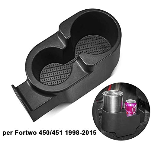 ISSYZONE Portavasos para Fortwo 450/451 1998 – 2015 Portavasos coche 451 para tazas vasos y botellas