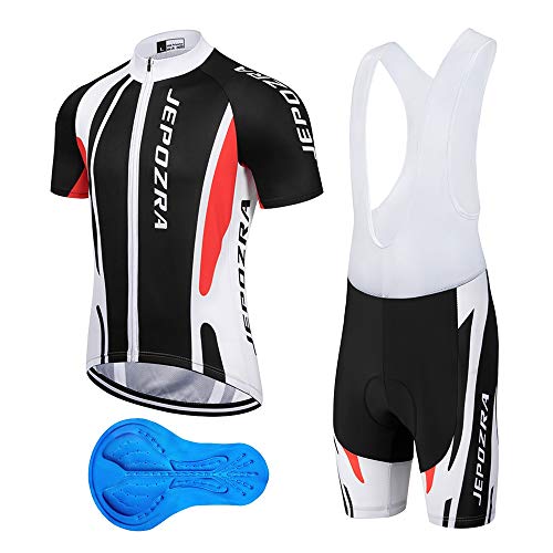 JEPOZRA Maillot Ciclismo Corto De Verano para Hombre, Respirable Secado Rápido Ciclo Jersey de Manga Corta + 4D Almohadilla De Gel Culote y para Bicicleta MTB Ciclista Bici JEPOZRA Maillot Ciclismo Corto De Verano para Hombre, Respirable Secado Rápido Ciclo Jersey de Manga Corta + 4D Almohadilla De Gel Culote y para Bicicleta MTB Ciclista Bici