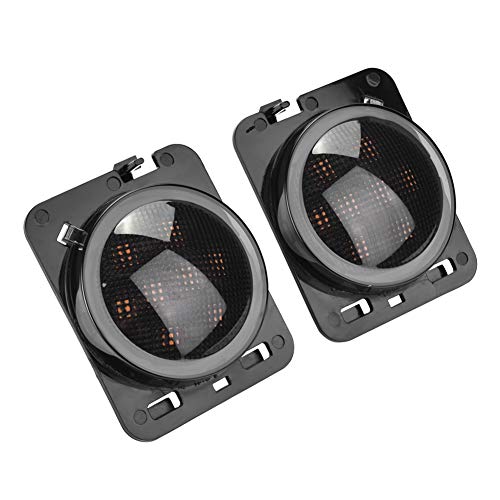 KIMISS 1 par de luz indicadora Lateral de señal de Giro y Guardabarros de 12V LED para Wrangler JK 2007-2015 (Rayo Amarillo)