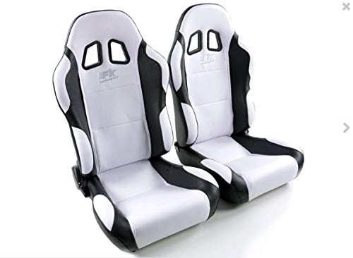 Ku Sport Seat Set Miami Cuero Artificial Blanco Negro