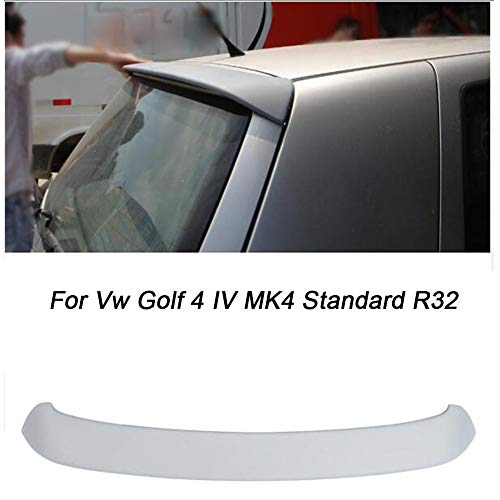 LIBAITIAN Alerón Trasero Spoiler para Coche para Volkswa-Gen V-W Golf 4 IV MK4 estándar R32 1998-2004 PU sin Pintar Ventana Gris alerón de Labios