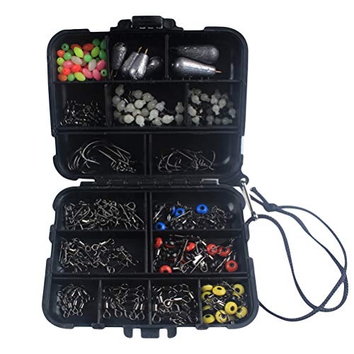 LIOOBO 177 UNIDS/Set Juego de Herramientas para la Pesca en el mar Pesca en el mar al Aire Libre Juego de Herramientas Accesorios de Pesca Uso (Negro)