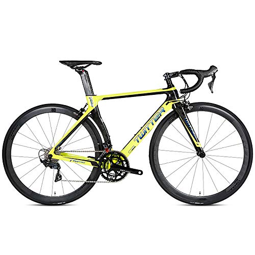 LXZH Specialized Bicicleta de Carretera Carbono, Bicicletas de Carreras 22 Velocidad Shimano R8000 para Hombre Mujer,Amarillo,50CM LXZH Specialized Bicicleta de Carretera Carbono, Bicicletas de Carreras 22 Velocidad Shimano R8000 para Hombre Mujer,Amarillo,50CM