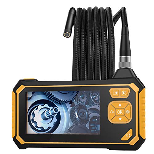 MoKo Endoscopio Industrial, Cámara de Inspección – 3m Endoscópica Impermeable con Pantalla LCD en Color, Boroscopio de Mano Semirrígido 1080P HD con 6 LED, Cámara Snake con Batería de Litio de 2600mh