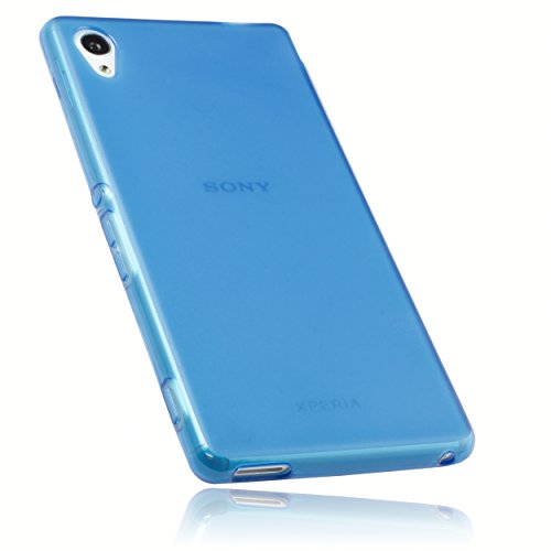 mumbi Funda Compatible con Sony Xperia M4 Aqua Caja del teléfono móvil, Azul Transparente