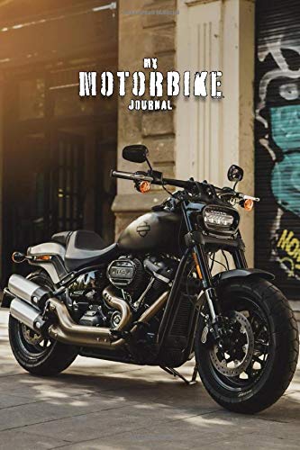 MY MOTORBIKE JOURNAL DOT GRID STYLE NOTEBOOK: 6x9 inch booklet with dot grid design pages for notes and lists for bikers with beautiful chopper bike cover nice gift idea for boys and men