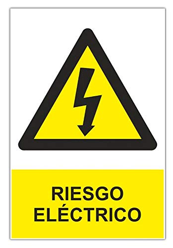 Normaluz RD35607 - Señal Adhesiva Riesgo Eléctrico Adhesivo de Vinilo 15 x 20 cm, Amarillo