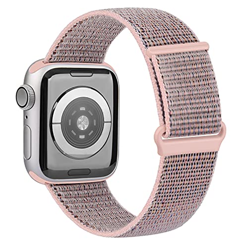 OUBK Correa Compatible con Apple Watch 44mm 42mm 38mm 40mm,Pulseras de Repuesto de Correa para iWatch Series SE 6 5 4 3 2 1,Mujer y Hombre(38mm/40mm,Rosa Sand)