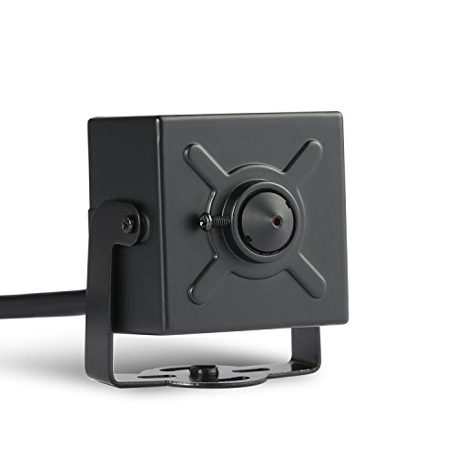 PoE HD 3MP Mini cámara IP - Revotech® - H.265 1080P 1296P 2MP para Interior Agujero de alfiler Metal Cámara Seguridad ONVIF P2P CCTV Cámara Sistema (I706-2-P Negro)