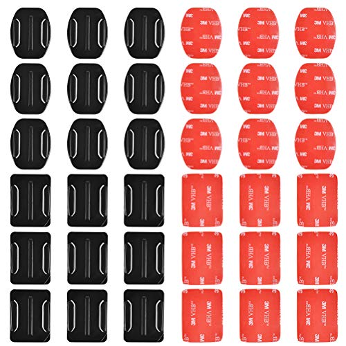 POKIENE Pegatinas Adhesivas para Cascos, 18 Curvas y 18 Planos para Cámara Deportiva, Soporte Adhesivo Curvo y Plano, Adhesivo de Montaje para Cámara de Acción, para Go Pro Hero 1/2/3 / Suptig, DV POKIENE Pegatinas Adhesivas para Cascos, 18 Curvas y 18 Planos para Cámara Deportiva, Soporte Adhesivo Curvo y Plano, Adhesivo de Montaje para Cámara de Acción, para Go Pro Hero 1/2/3 / Suptig, DV