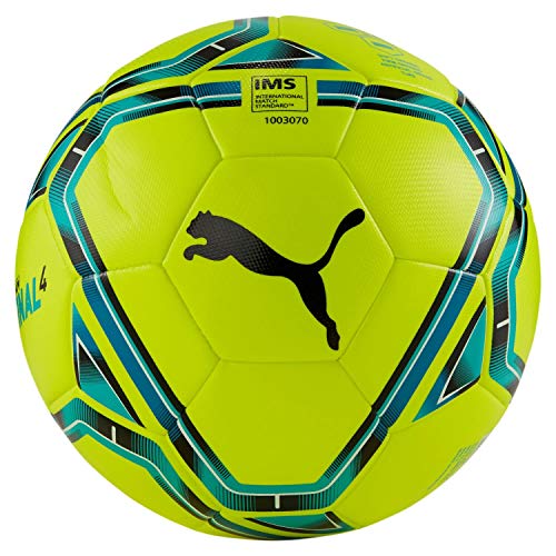 PUMA teamFINAL 21.4 IMS Hybrid Ball Balón de Fútbol, Unisex-Adult, Lemon Tonic-Spectra Green-Ocean Depths Black, 5