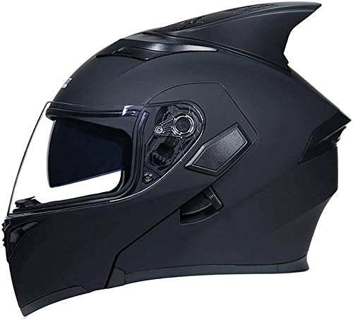 QDY Modular Motorcycle Helmet Flip Up Full-Face Helmets for Adult Men Women Crash Helmet with Double Visor Anti-UV Anti-Glare,Dot/ECE Approve F,M=55~56cm