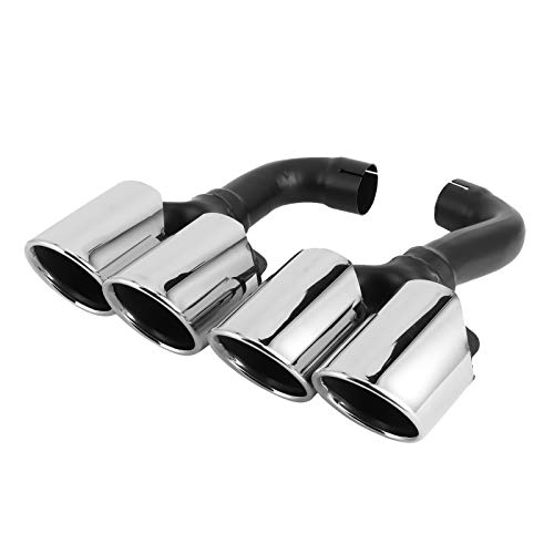 Quad Exhaust Tips, Chrome Quad Exhaust Muffler Tips End Pipe Trim 304 Stainless Steel Fits for X3 G01 X4 G02 M Sport 2019‑2021