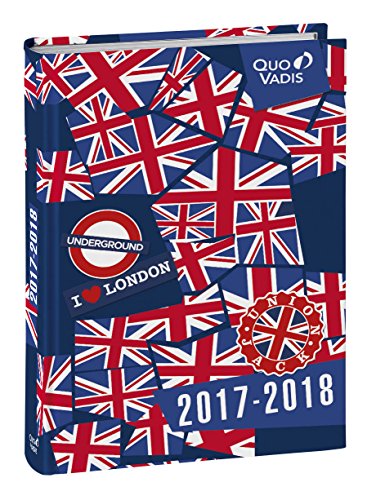 Quo Vadis 54213418 M² agendabook diaria Union Jack, año escolar/estudiante 2017 – 2018 Sett/Dic, 12 x 17 cm, distintivo