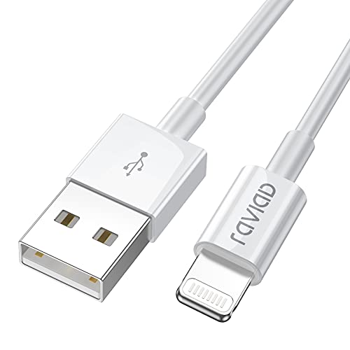 RAVIAD Cable Cargador iPhone, [MFi Certificado] 2M Cable Lightning Carga Rápida Cargador iPhone Compatible con iPhone 11 Pro XS MAX XR X 8 Plus 7 Plus 6S 6 Plus 5 5S 5C SE 2020 - Blanco