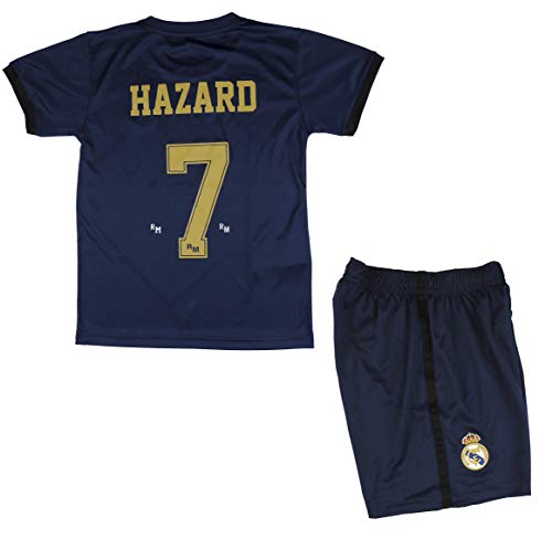 Real Madrid Conjunto Camiseta y Pantalón Segunda Equipación Infantil Hazard Producto Oficial Licenciado Temporada 2019-2020 Color Azul Marino (Azul Marino, Talla 14) Real Madrid Conjunto Camiseta y Pantalón Segunda Equipación Infantil Hazard Producto Oficial Licenciado Temporada 2019-2020 Color Azul Marino (Azul Marino, Talla 14)