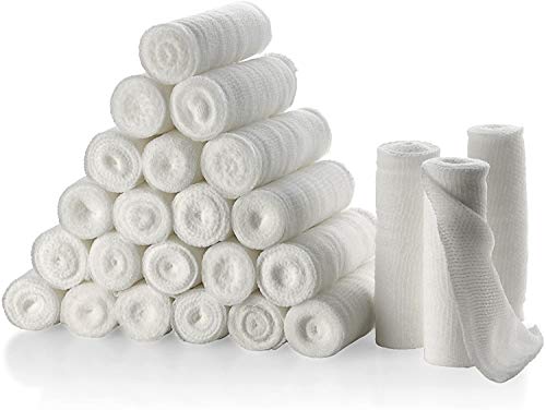 Rollos de vendaje de gasa de MEDca: paquete de 24, 4”x 4 yardas por rollo, vendaje de gasa de grado médico y envoltura de vendaje elástico para todo tipo de heridas y botiquín de primeros auxilios Rollos de vendaje de gasa de MEDca: paquete de 24, 4”x 4 yardas por rollo, vendaje de gasa de grado médico y envoltura de vendaje elástico para todo tipo de heridas y botiquín de primeros auxilios