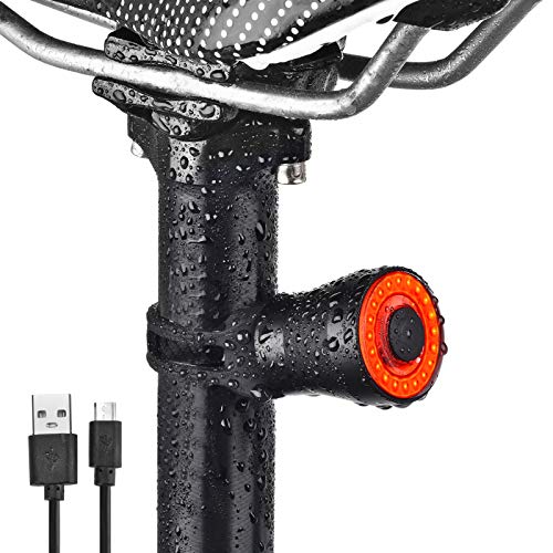 runhua Luz Bicicleta Trasera Inteligente, Luz Trasera Bicicleta USB, Luz para Bicicleta, Luz Led Bicicleta IPX6, Luces para Bicicleta, Luces Bicicleta Trasera para Seguridad de Ciclismo