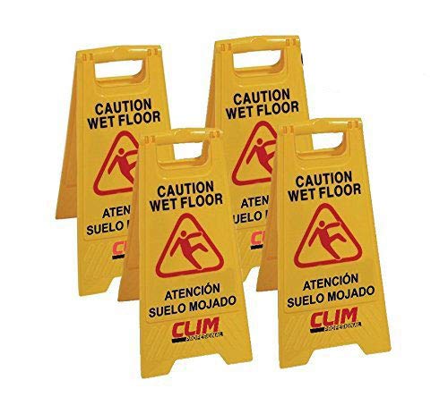 Señal de advertencia de pavimento mojado Clim Profesional®. Pack 4 uds