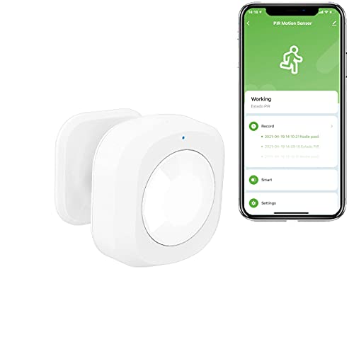 Sensor de Movimiento, PIR detección de movimiento ángulo de 110º - 7m Tuya Smart Security APP Smart Life, Requiere Hub Zigbee, incluye batería de litio de 3V