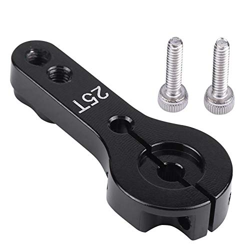 Servo Cuerno con Tornillo, 25mm 25T Dientes Medio Servo Cuerno Brazo RC Accesorio Compatible con Futaba/Ace/TowerPro MG Servo(Negro)