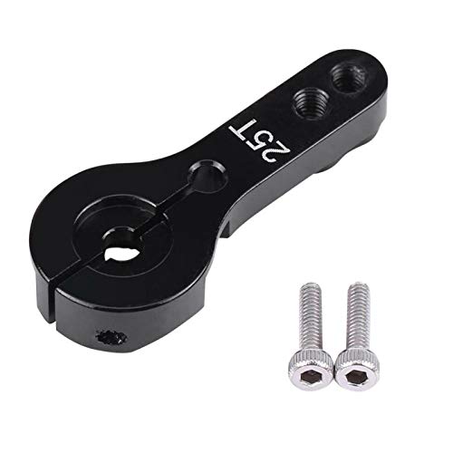 Servo Horn con Tornillo 25T Dientes Medio servo Horn Arm Accesorio RC para Futaba y Ace Servos(Negro)