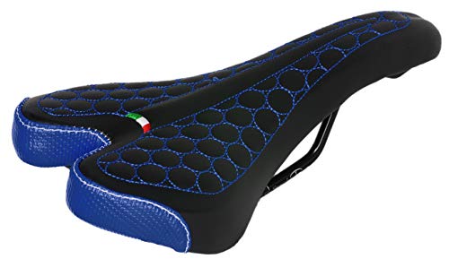 Sillín FatBike Montegrappa para bicicleta MTB Trekking Unisex Mod. SM 4010 Made in Italy Color Azul