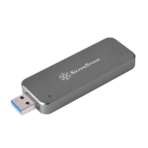 Silverstone SST-MS09C-MINI - Carcasa Externa para SSD SATA M.2, USB 3.1 Gen 2, acepta SSD SATA M.2 2242, Gris Marengo