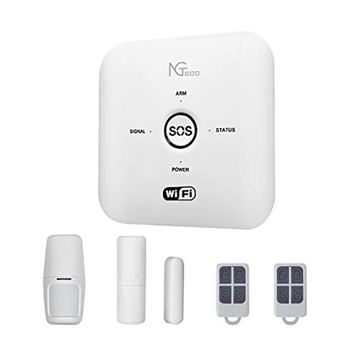 Sistema de Alarma Seguridad Casa -ZKTeco-Kits Alarma WiFi Antirrobo Inalámbrico +2 Mandos a distancia - Detector- Sensor Movimiento de Puerta- Call/SMS/App-iOS&Android.