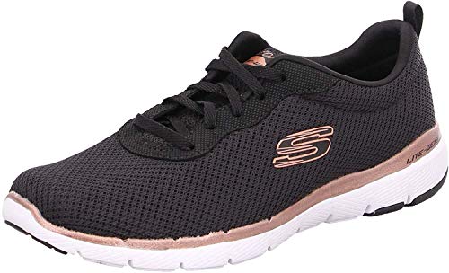 Skechers Flex Appeal 3.0-First Insight, Zapatillas Mujer, Negro (Bkrg Black Mesh/Trim), 39 EU