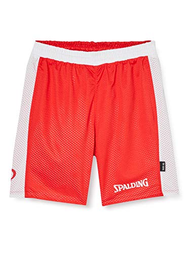 Spalding Essential Reversible Short de Juego, Hombre, Rojo/Blanco, S