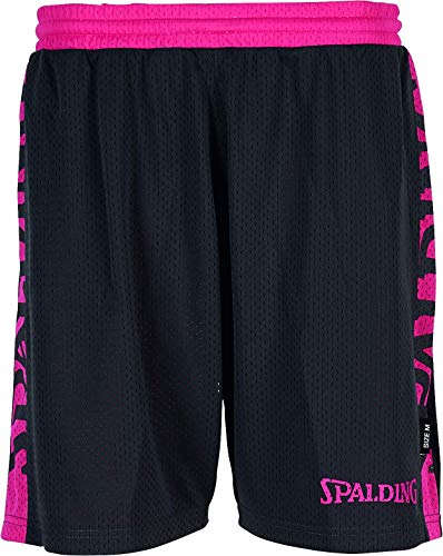 Spalding Essential Reversible Shorts 4her Short, Mujer, Anthra/Pink, M