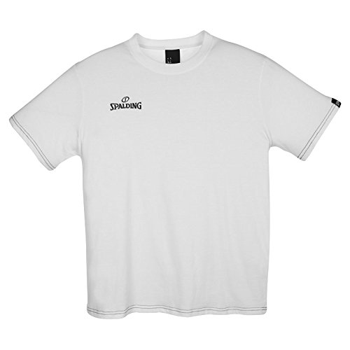 Spalding Team II T-Shirt Camiseta de Entrenamiento, Hombre, Blanco, 3XL