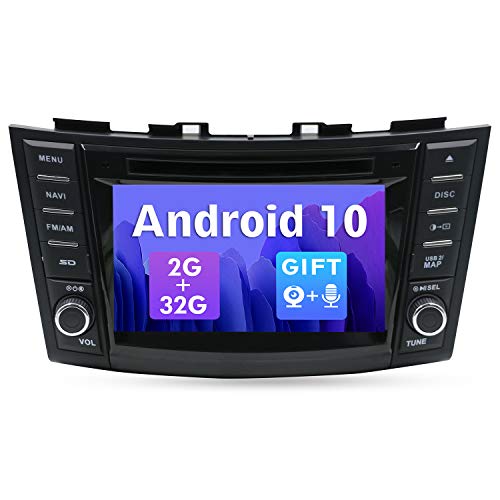 SXAUTO Android 10 Autoradio Compatible con Suzuki Swift ERTIGA (2011-2017) - [2G+32G] - Gratis Cámara Trasera - 2 DIN 7 Pulgada - Soporte Dab 4G WLAN BT5.0 Carplay Volante Android Auto Mirrorlink